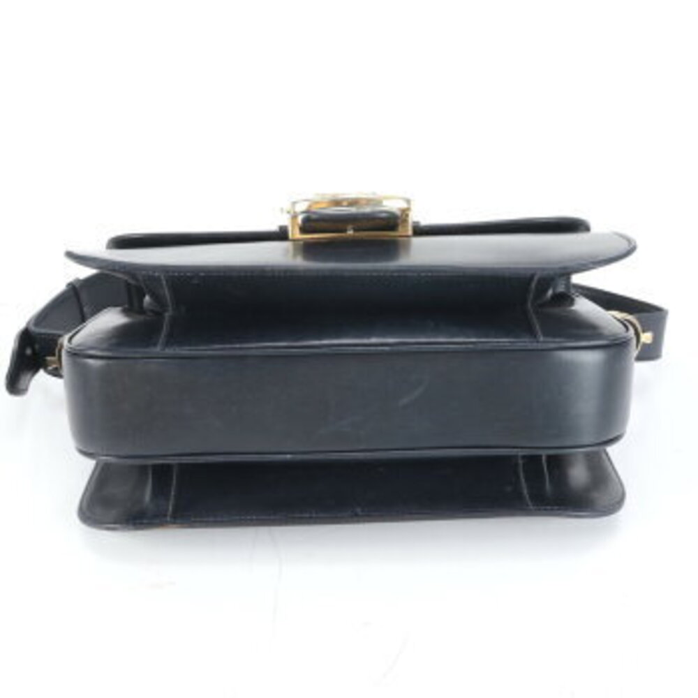 Celine Leather Shoulder Bag Carriage Hardware Navy Blue - Picture 6 of 9